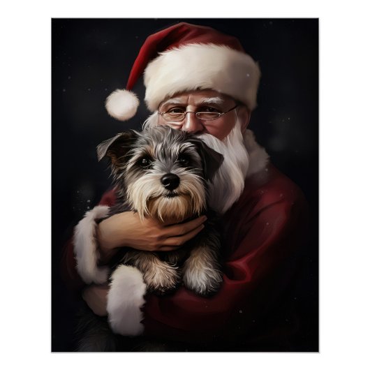 Biewer Terrier mit Weihnachtsfeiern Poster (Vorderseite)