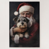 Biewer Terrier mit Weihnachtsfeiern Puzzle (Vertikal)