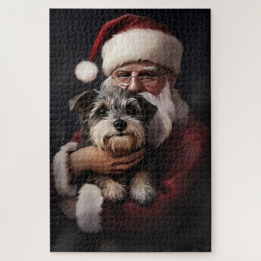 Biewer Terrier mit Weihnachtsfeiern Puzzle (Vertikal)