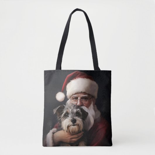 Biewer Terrier mit Weihnachtsfeiern Tasche (Vorderseite)