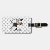 Biewer Terrier Niedlich Cartoon Dog & Custom Text Gepäckanhänger (Vorderseite horizontal)