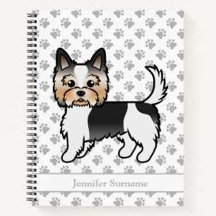 Biewer Terrier Niedlich Cartoon Dog & Individuelle Notizblock