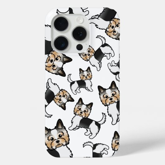 Biewer Terrier Niedlich Cartoon Dog Muster Case-Mate iPhone Hülle (Rückseite)