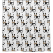 Biewer Terrier Niedlich Cartoon Dog Muster Duschvorhang (Vorderseite)