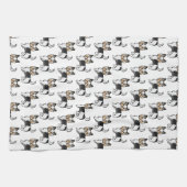 Biewer Terrier Niedlich Cartoon Dog Muster Geschirrtuch (Horizontal)