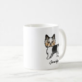 Biewer Terrier Niedlich Cartoon Dog & Name Kaffeetasse (VorderseiteRechts)