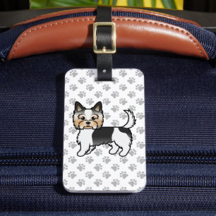 Biewer Terrier Niedlich Cartoon Dog & Text Gepäckanhänger