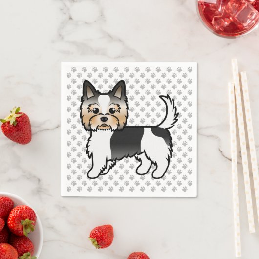 Biewer Terrier Niedlich Cartoon Dog Zeichnend & Pa Serviette (Beispiel)