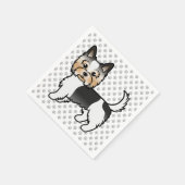 Biewer Terrier Niedlich Cartoon Dog Zeichnend & Pa Serviette (Ecke)