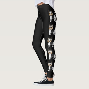 Biewer Terrier Niedliche Cartoon Hunde auf schwarz Leggings