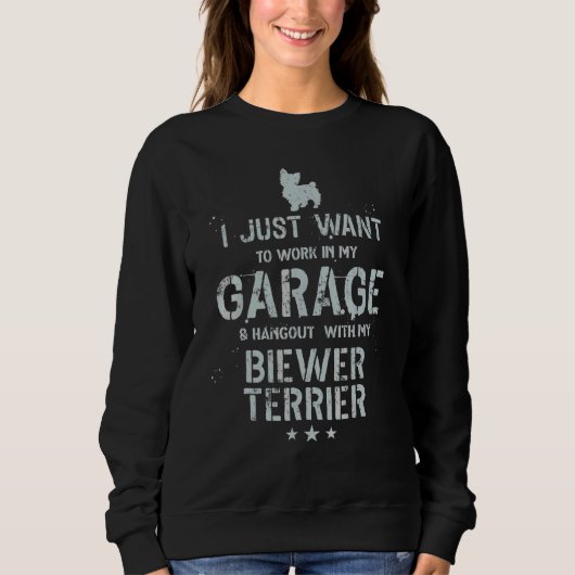Biewer Terrier Papa Garage Männer hängen Sweatshirt (Vorderseite)