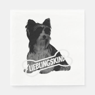 Biewer Terrier Portrait, komisch, klassisch T-Sh Serviette