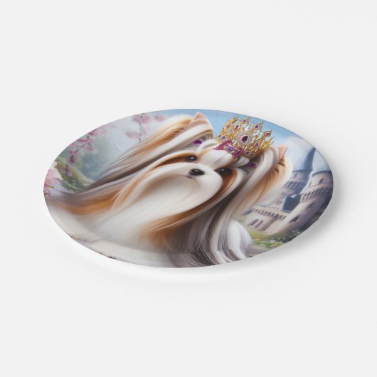 Biewer Terrier Princess Plare Pappteller (Schrägansicht)