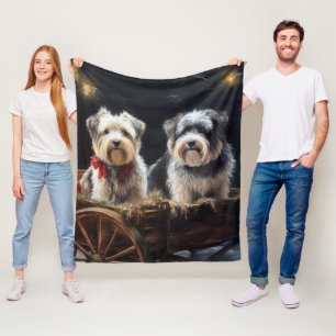 Biewer Terrier Schnee Schlitten Weihnachtsdekorati Fleecedecke