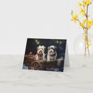 Biewer Terrier Schnee Schlitten Weihnachtsdekorati Karte