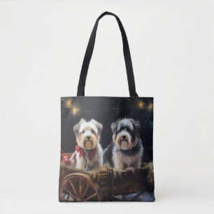 Biewer Terrier Schnee Schlitten Weihnachtsdekorati Tasche