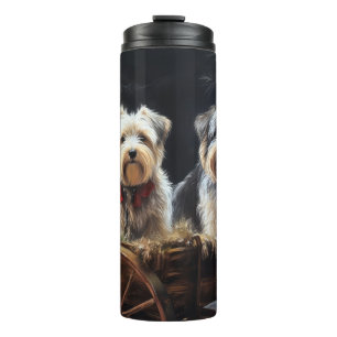 Biewer Terrier Schnee Schlitten Weihnachtsdekorati Thermosbecher