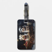 Biewer Terrier Snowy Sleigh Weihnachtsdekor Gepäckanhänger (Rückseite vertikal)