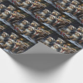 Biewer Terrier Snowy Sleigh Weihnachtsdekor Geschenkpapier (Ecke)