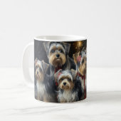 Biewer Terrier Snowy Sleigh Weihnachtsdekor Kaffeetasse (Vorderseite Links)