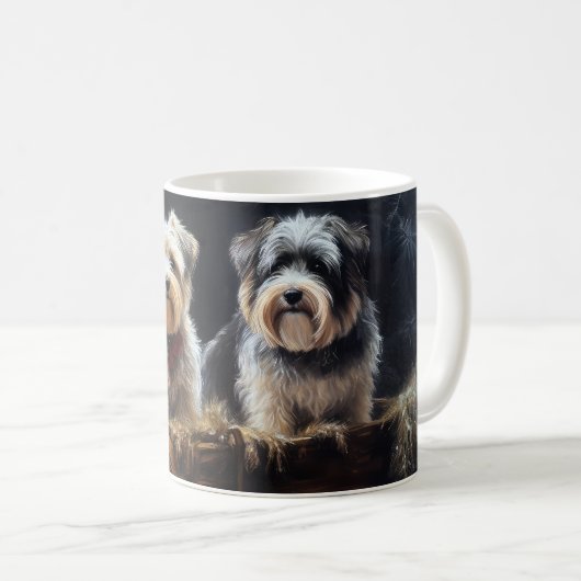 Biewer Terrier Snowy Sleigh Weihnachtsdekor Kaffeetasse (VorderseiteRechts)