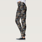 Biewer Terrier Snowy Sleigh Weihnachtsdekor Leggings (Links)