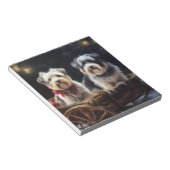 Biewer Terrier Snowy Sleigh Weihnachtsdekor Notizblock (angewinkelt)