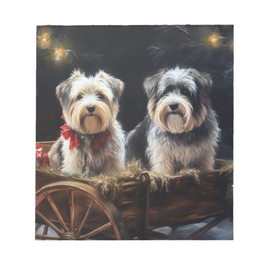 Biewer Terrier Snowy Sleigh Weihnachtsdekor Notizblock (Vorderseite)