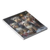 Biewer Terrier Snowy Sleigh Weihnachtsdekor Notizblock (angewinkelt)