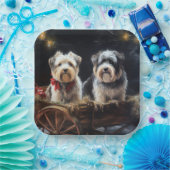 Biewer Terrier Snowy Sleigh Weihnachtsdekor Pappteller (Party)