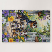 Biewer Terrier Stiefmütterchen-Gartenkunst Puzzle (Horizontal)