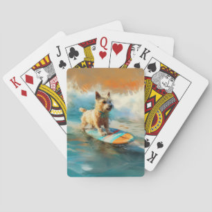 Biewer Terrier Strand Surfen Malerei Spielkarten