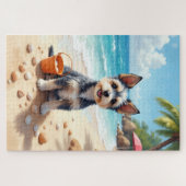 Biewer Terrier Strandmuschel Szene Puzzle (Horizontal)