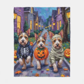 Biewer Terrier Trick-or-Treating Halloween-Kostüm Fleecedecke (Vorderseite)