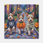 Biewer Terrier Trick-or-Treating Halloween-Kostüm Magnet (Vorne)