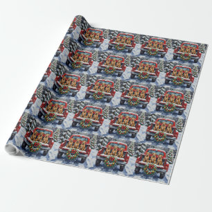 Biewer Terrier Weihnachten Rotes Lastwagen Ferien Geschenkpapier