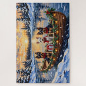 Biewer Terrier Weihnachtsboot-Feiertag Puzzle (Vertikal)