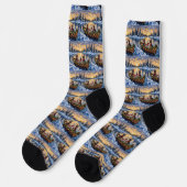 Biewer Terrier Weihnachtsboot-Feiertag Socken (Linkes Detail)
