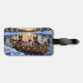 Biewer Terrier Weihnachtsboot Urlaub Gepäckanhänger (Rückseite horizontal)