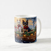 Biewer Terrier Weihnachtsboot Urlaub Kaffeetasse (VorderseiteRechts)