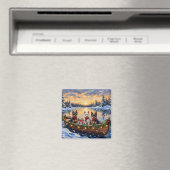 Biewer Terrier Weihnachtsboot Urlaub Magnet (In Situ (Geschirrspüler))