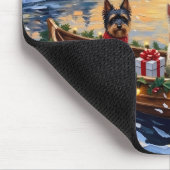 Biewer Terrier Weihnachtsboot Urlaub Mousepad (Ecke)