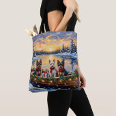 Biewer Terrier Weihnachtsboot Urlaub Tasche (Von Nahem)