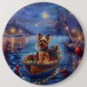 Biewer Terrier Weihnachtsfeiertage Button (Vorderseite)