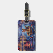 Biewer Terrier Weihnachtsfeiertage Gepäckanhänger (Vorderseite vertikal)