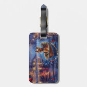 Biewer Terrier Weihnachtsfeiertage Gepäckanhänger (Rückseite vertikal)