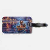 Biewer Terrier Weihnachtsfeiertage Gepäckanhänger (Rückseite horizontal)