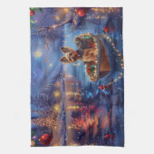 Biewer Terrier Weihnachtsfeiertage Geschirrtuch (Vertikal)