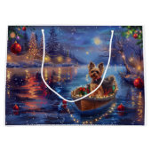 Biewer Terrier Weihnachtsfeiertage Große Geschenktüte (Vorderseite)