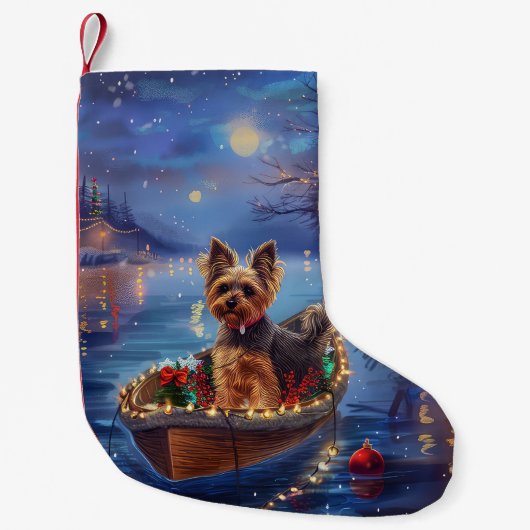 Biewer Terrier Weihnachtsfeiertage Kleiner Weihnachtsstrumpf (Vorderseite)